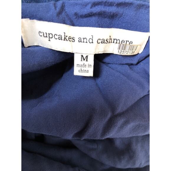 Cupcakes & Cashmere Abacus Dress Polka Dot Tie Straps Lapis Navy & White Medium - Picture 5 of 7